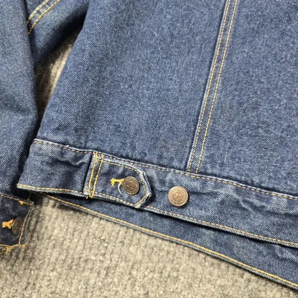 C.E. Schmidt Workwear Jacket Womens XL Blue Denim Lined Sherpa Collar Pockets - Picture 10 of 12